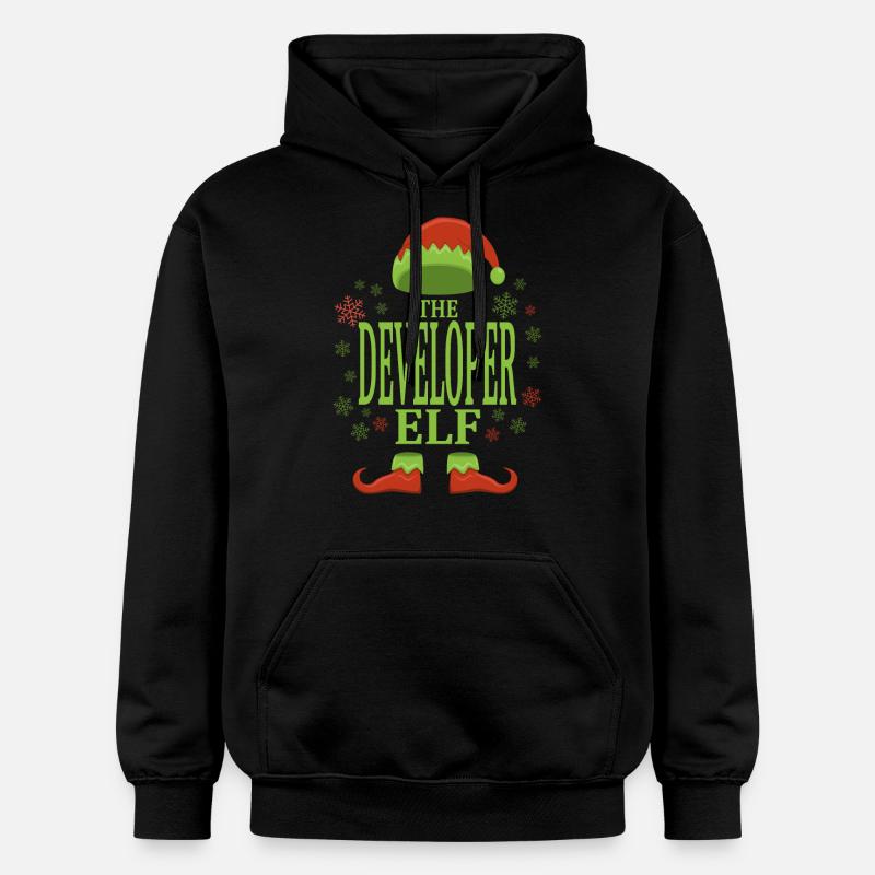 Software Developer Christmas Elf - Gildan Unisex Softstyle® Midweight Hoodie - black