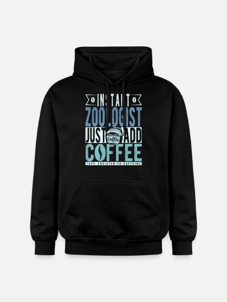 Zoologe Kaffee Spruch - Gildan Unisex Softstyle® Midweight Hoodie - Schwarz