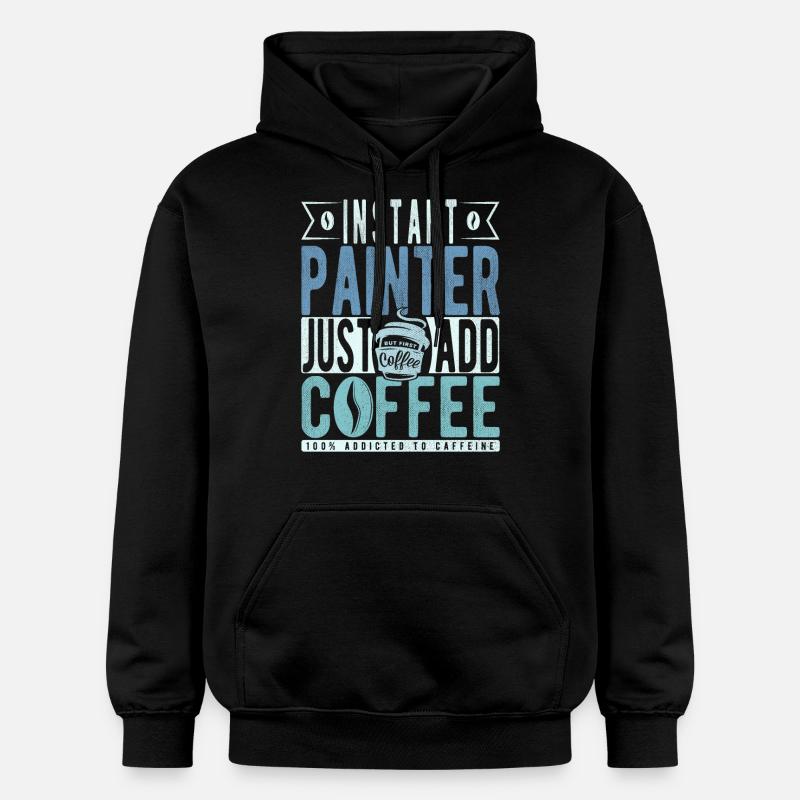 Peintre café dicton - Sweat à capuche Softstyle® Gildan Unisexe - noir