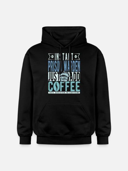 Prison guard coffee saying - Gildan Unisex Softstyle® Midweight Hoodie - black