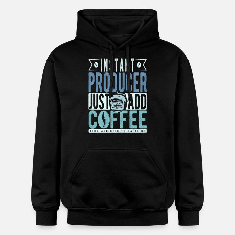 Slogan du café du fabricant - Sweat à capuche Softstyle® Gildan Unisexe - noir