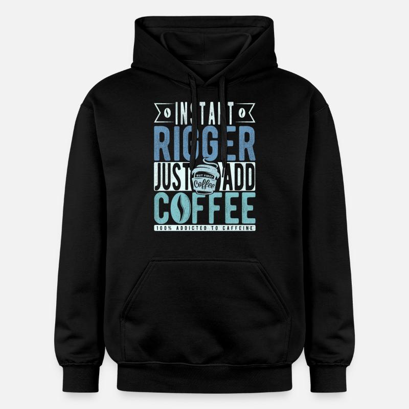 Dicton de café rigger - Sweat à capuche Softstyle® Gildan Unisexe - noir