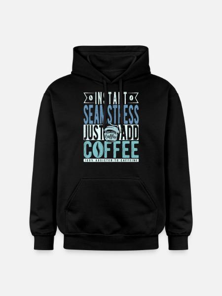 Seamstress coffee saying - Gildan Unisex Softstyle® Midweight Hoodie - black