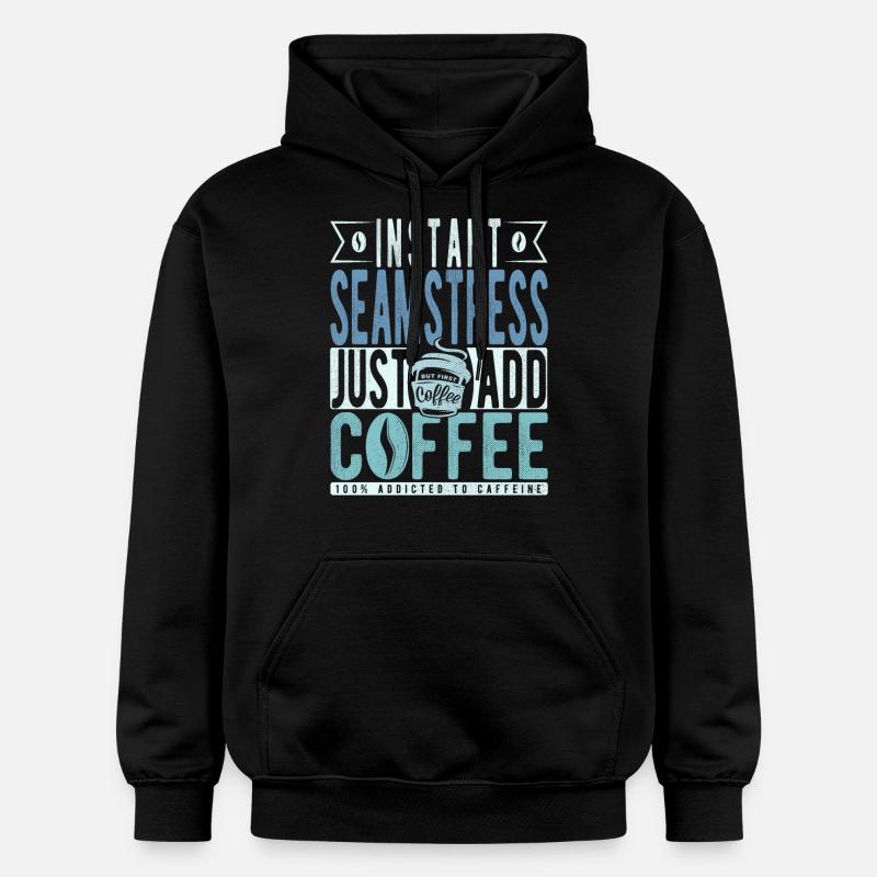 Dicton café couturière - Sweat à capuche Softstyle® Gildan Unisexe - noir