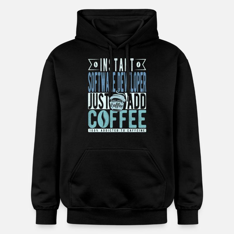 Software Developer Coffee Saying - Gildan Unisex Softstyle® Midweight Hoodie - black