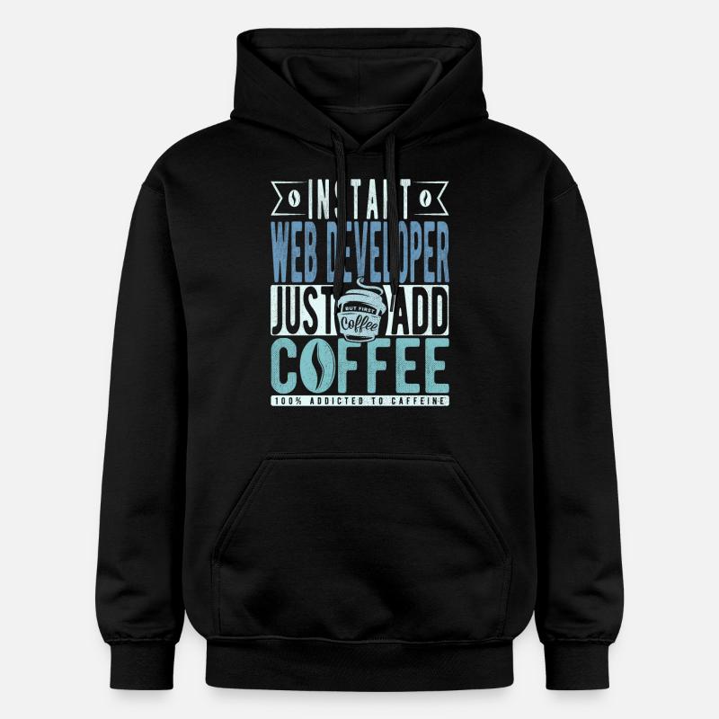 Web developer coffee saying - Gildan Unisex Softstyle® Midweight Hoodie - black