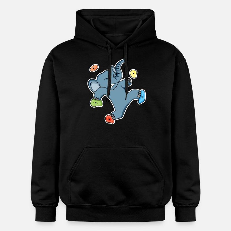 Motif éléphant grimpant - Sweat à capuche Softstyle® Gildan Unisexe - noir