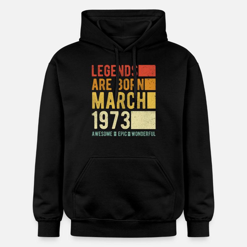 Anniversaire Mars 1973 - Sweat à capuche Softstyle® Gildan Unisexe - noir