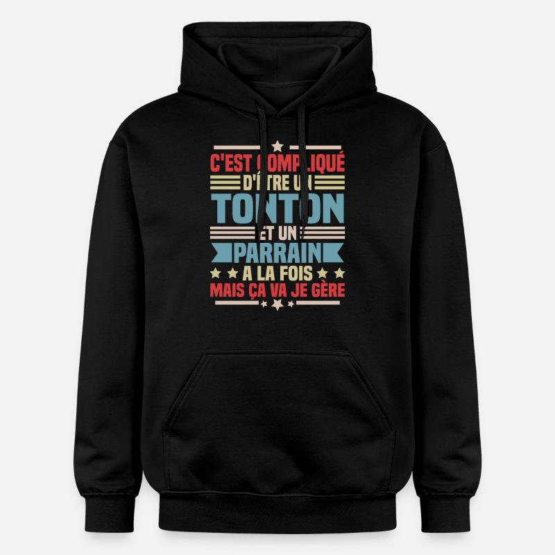 Tonton et Parrain - Sweat à capuche Softstyle® Gildan Unisexe - noir