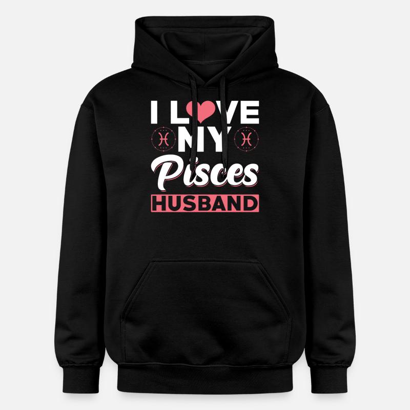 J’aime mon mari Poissons - Sweat à capuche Softstyle® Gildan Unisexe - noir