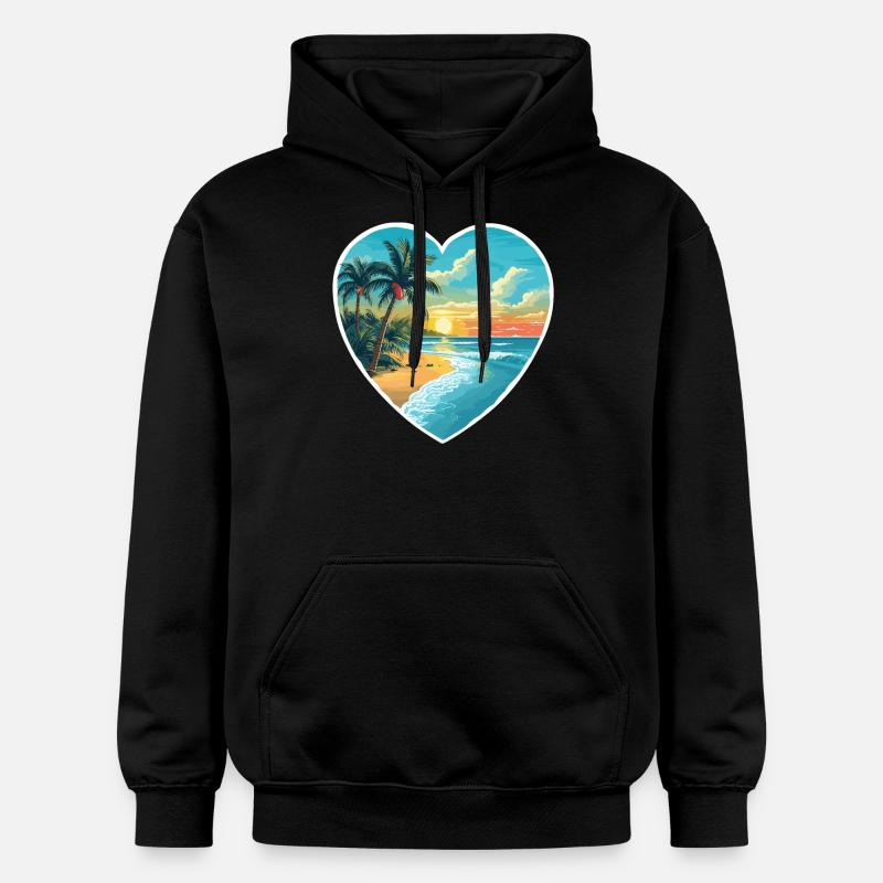 Amour de la plage - Sweat à capuche Softstyle® Gildan Unisexe - noir