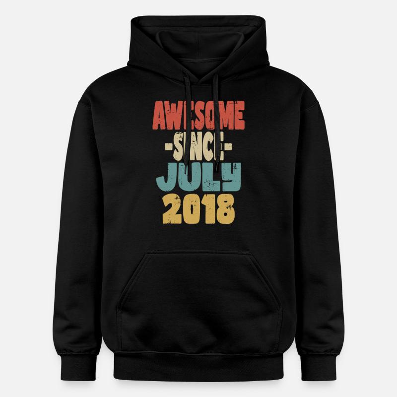 2018 Juillet Anniversaire Rétro - Sweat à capuche Softstyle® Gildan Unisexe - noir