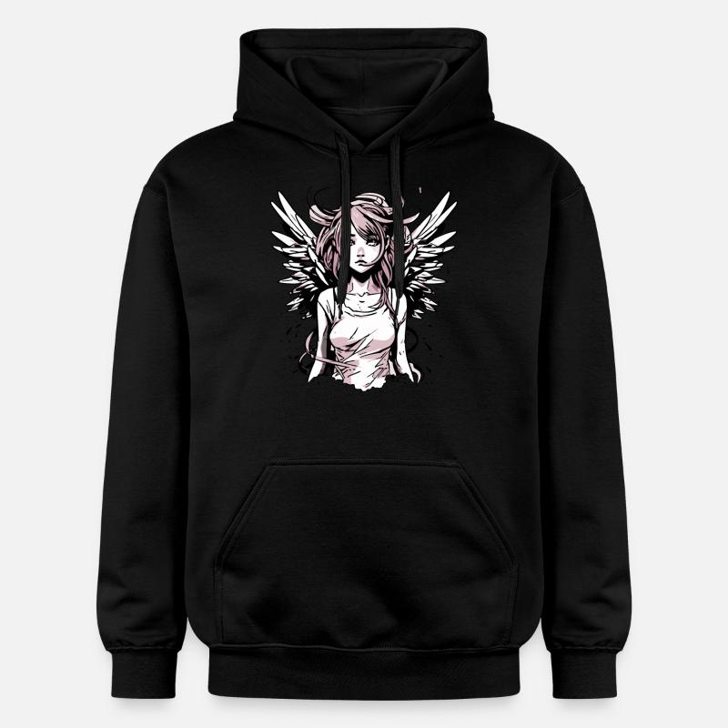 Fille ange moderne - Sweat à capuche Softstyle® Gildan Unisexe - noir