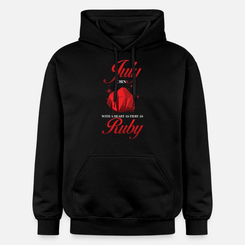 Pierre de naissance Juli Rubin - Sweat à capuche Softstyle® Gildan Unisexe - noir