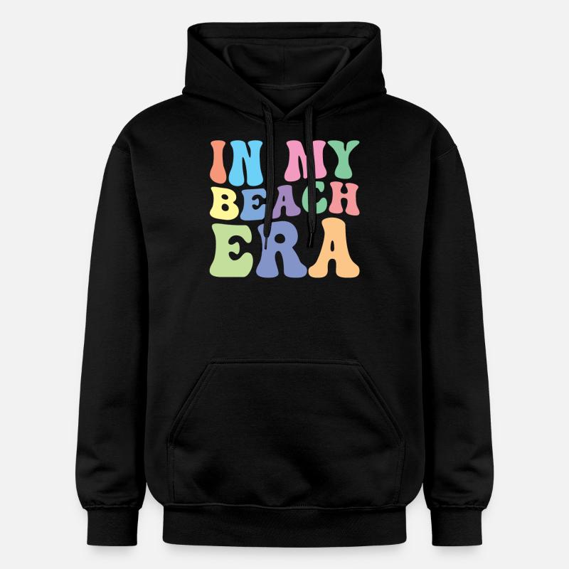 Plage Rétro Groovy Dans Mon - Sweat à capuche Softstyle® Gildan Unisexe - noir