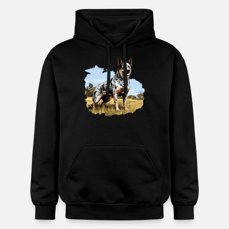Hund Bouvier australien - Sweat à capuche Softstyle® Gildan Unisexe - noir