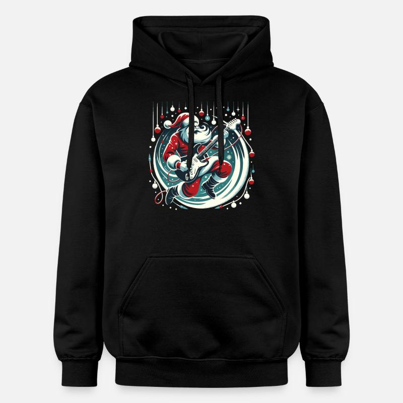 Guitariste Père Noël Guitariste - Sweat à capuche Softstyle® Gildan Unisexe - noir
