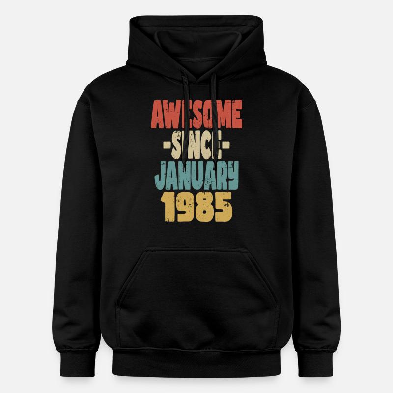 Génial janvier 1985 - Sweat à capuche Softstyle® Gildan Unisexe - noir
