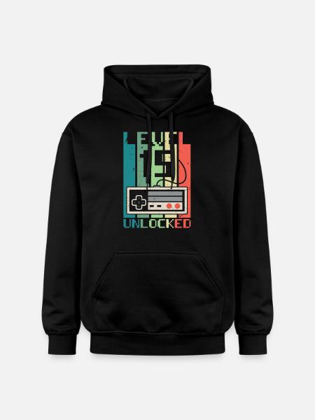 Level 15 Unlocked - Gildan Unisex Softstyle® Midweight Hoodie - black
