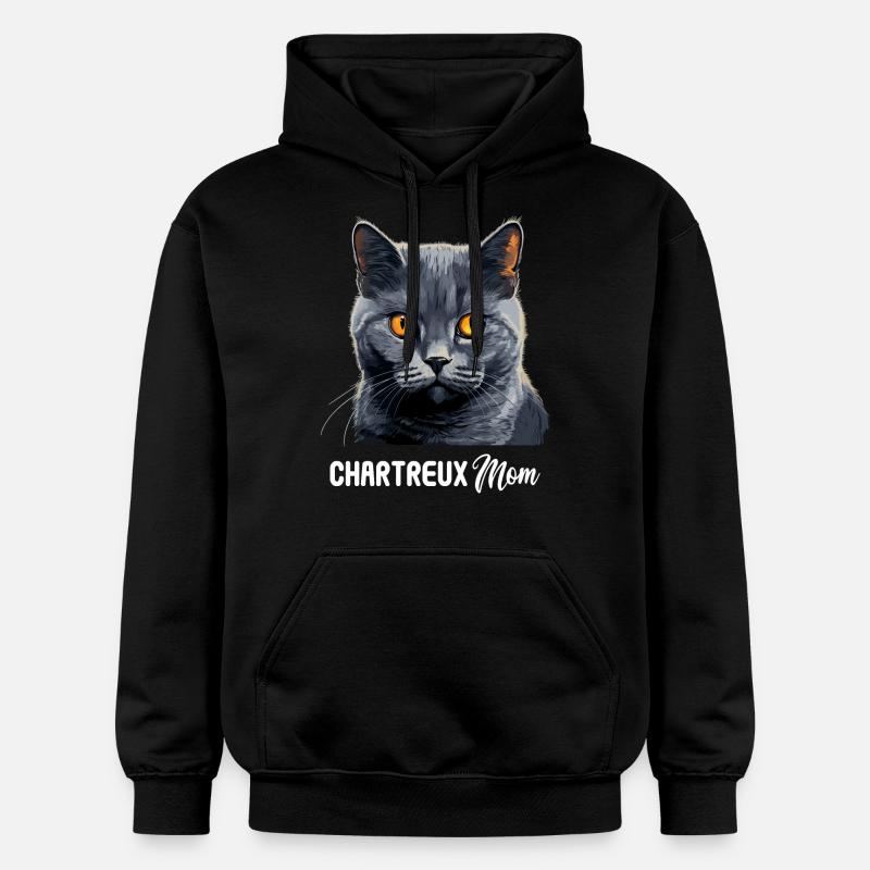 Chat Chartreux Chat Chartreux - Sweat à capuche Softstyle® Gildan Unisexe - noir