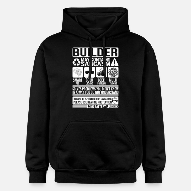 Builder Sarcasm funny Gift Builder - Gildan Unisex Softstyle® Midweight Hoodie - black