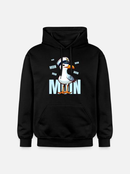 Hamburg Moin Seagull Sailor Sea Funny North Harbor - Gildan Unisex Softstyle® Midweight Hoodie - black