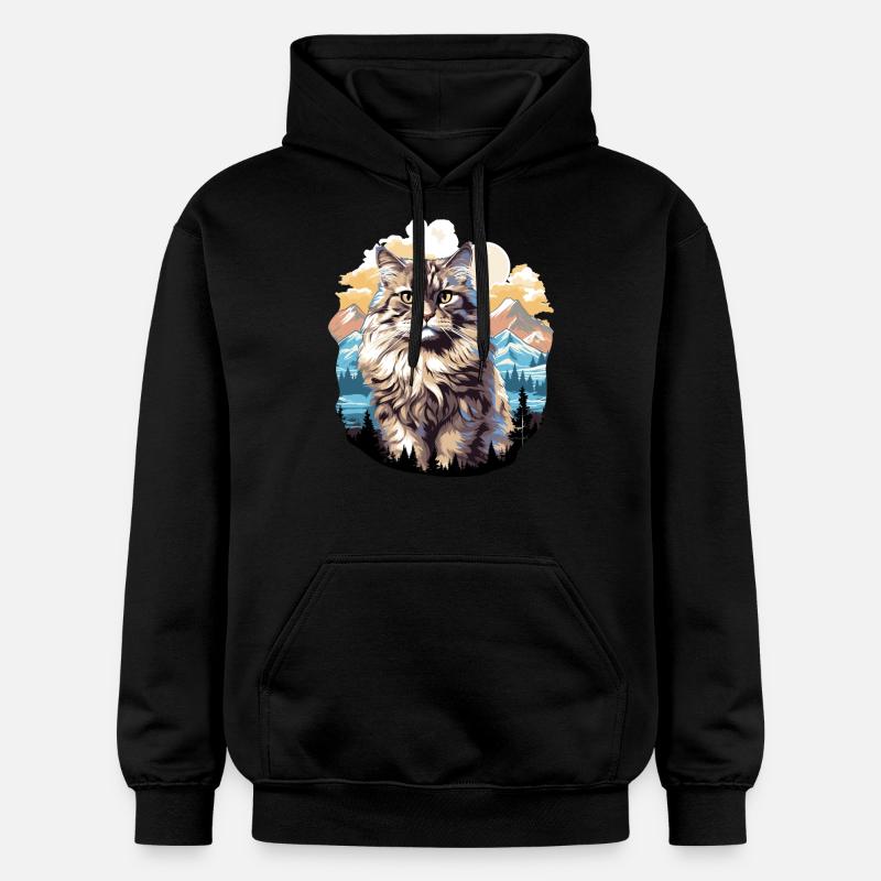 Chat sibérien Sibirische Katze - Sweat à capuche Softstyle® Gildan Unisexe - noir