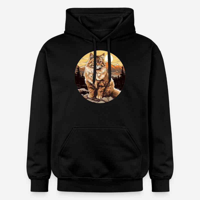 Chat sibérien Sibirische Katze - Sweat à capuche Softstyle® Gildan Unisexe - noir