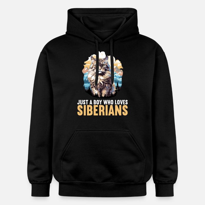 Chat Sibérien Sibirische Katze - Sweat à capuche Softstyle® Gildan Unisexe - noir