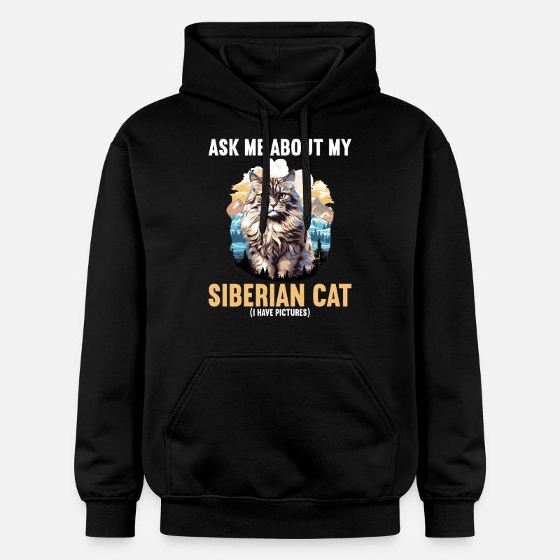 Chat Sibérien Sibirische Katze - Sweat à capuche Softstyle® Gildan Unisexe - noir