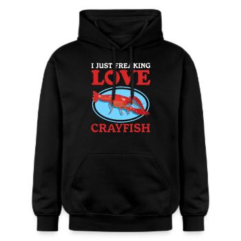 Flusskrebs Edelkrebs Meeresfrüchte Geschenk - Gildan Unisex Softstyle® Midweight Hoodie - Schwarz - Vorne - Marisol (170cm) & Nik (191cm)