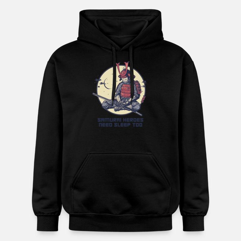 Samurai hero needs sleep - Gildan Unisex Softstyle® Midweight Hoodie - black