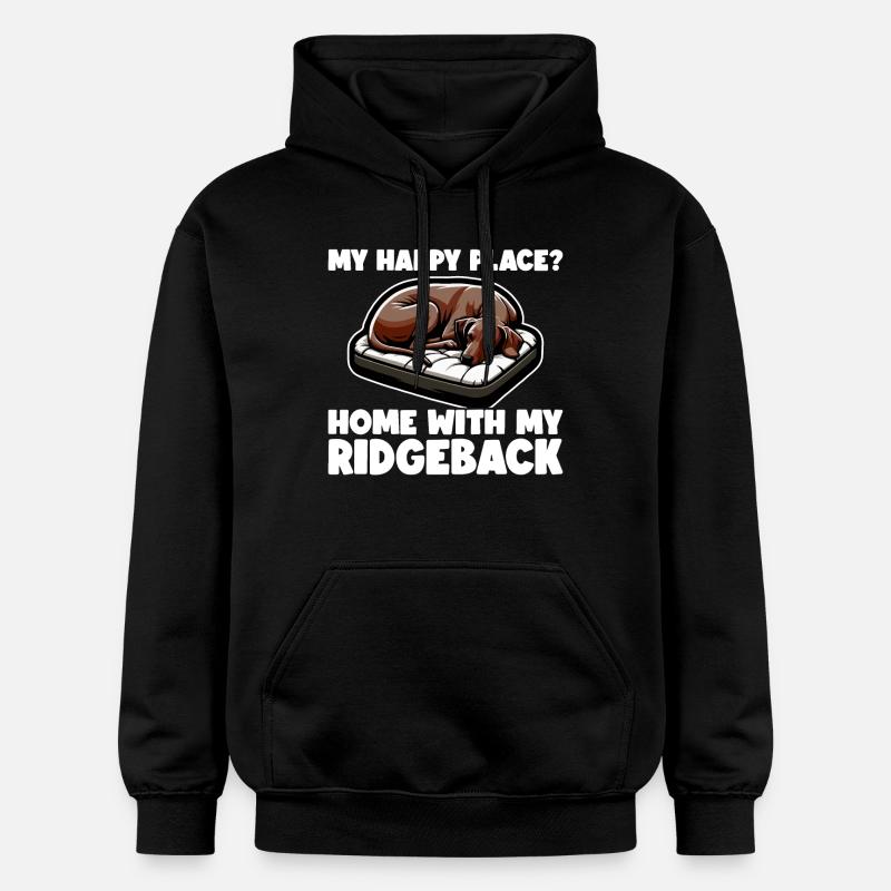 Rhodesian Ridgeback Happy Rhodesian Ridgebacks - Gildan Unisex Softstyle® Midweight Hoodie - black