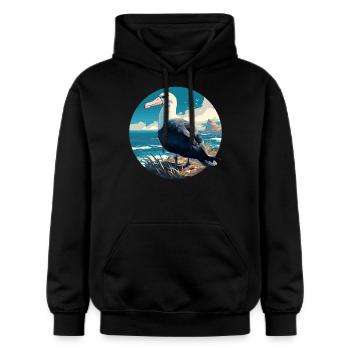 Albatross Albatrosses Albatross - Gildan Unisex Softstyle® Midweight Hoodie - black - Front - Marisol (170cm) & Nik (191cm)