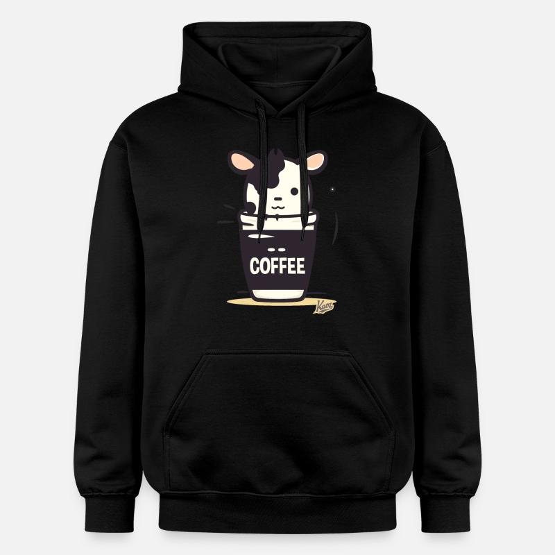 Mignonne petite vache à café - Sweat à capuche Softstyle® Gildan Unisexe - noir