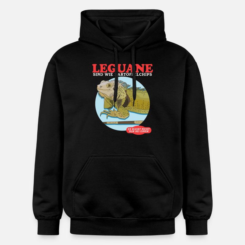Iguane Reptile Lézard Iguanes Cadeau - Sweat à capuche Softstyle® Gildan Unisexe - noir