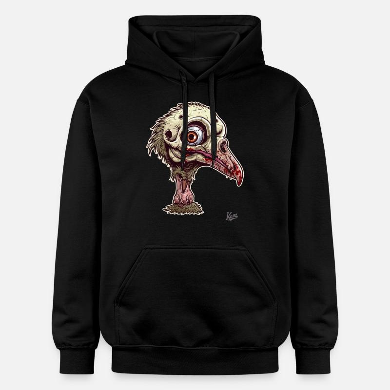 Oiseau d’autruche zombie oiseau - Sweat à capuche Softstyle® Gildan Unisexe - noir