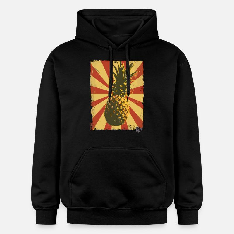 Ananas de style propagande - Sweat à capuche Softstyle® Gildan Unisexe - noir