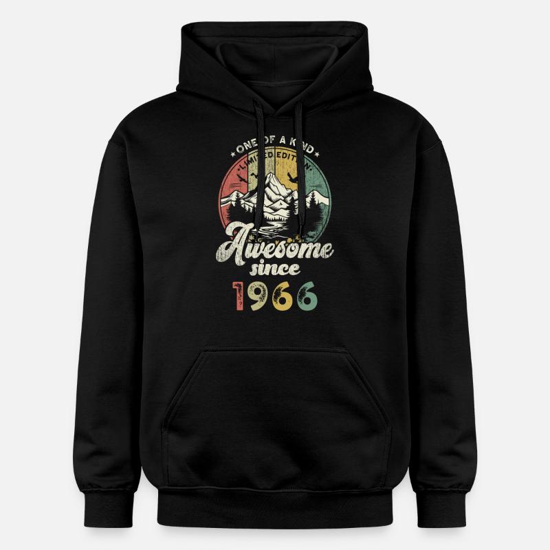 1966 Anniversaire Berge - Sweat à capuche Softstyle® Gildan Unisexe - noir