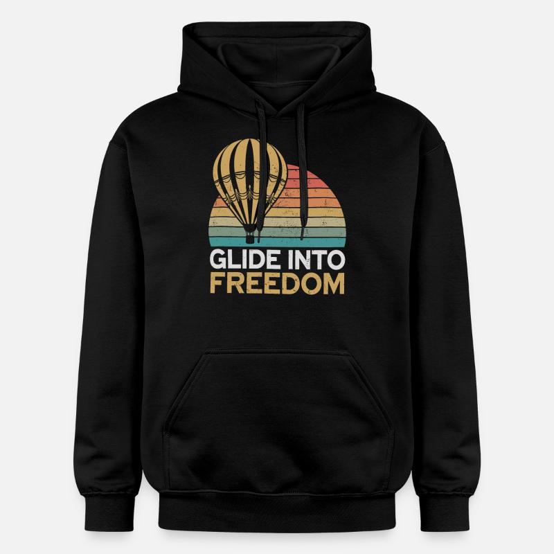 Montgolfière : glissez vers la liberté - Sweat à capuche Softstyle® Gildan Unisexe - noir