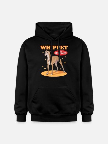 Whippet Petits Lévriers Anglais Cadeaux - Sweat à capuche Softstyle® Gildan Unisexe - noir