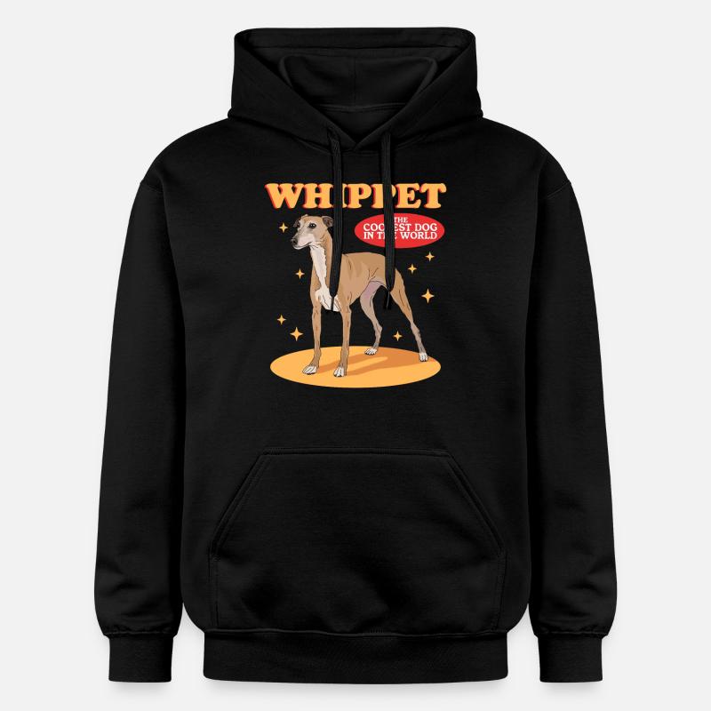 Whippet Petits Lévriers Anglais Cadeaux - Sweat à capuche Softstyle® Gildan Unisexe - noir