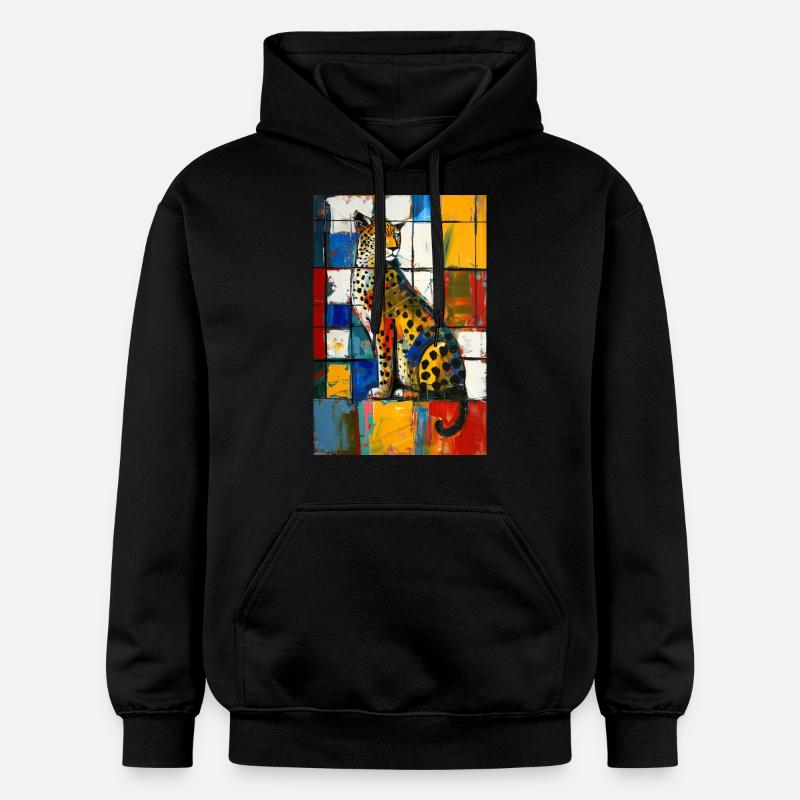 Léopard - Sweat à capuche Softstyle® Gildan Unisexe - noir