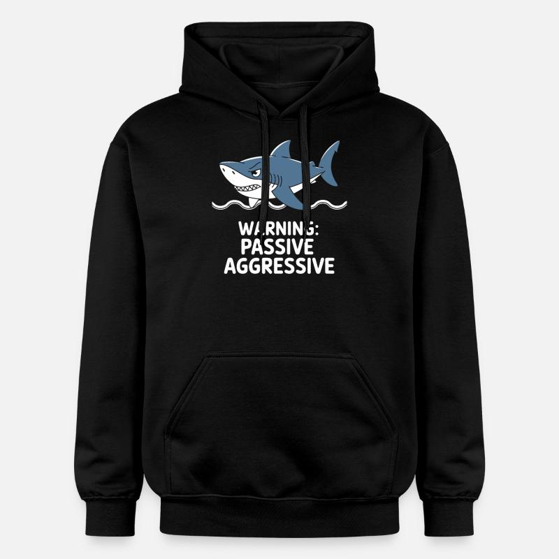 Attention : Requin passif agressif - Sweat à capuche Softstyle® Gildan Unisexe - noir