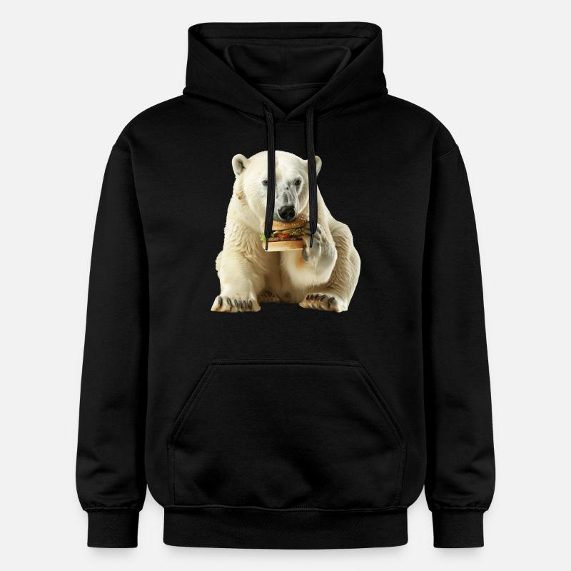Ours blanc - Sweat à capuche Softstyle® Gildan Unisexe - noir