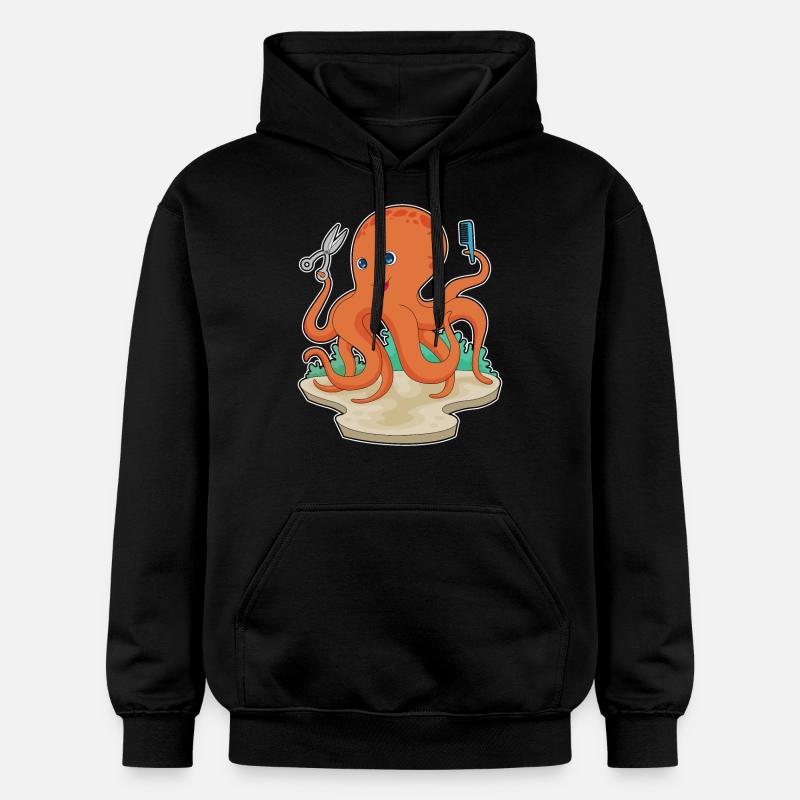 Octopus Coiffeur Ciseaux - Sweat à capuche Softstyle® Gildan Unisexe - noir