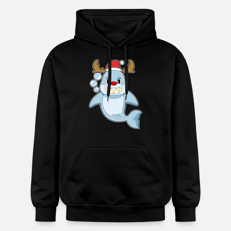 Requin Noël renne - Sweat à capuche Softstyle® Gildan Unisexe - noir