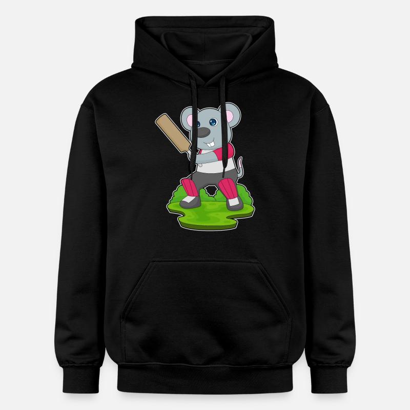 Souris Cricket Battes de cricket - Sweat à capuche Softstyle® Gildan Unisexe - noir