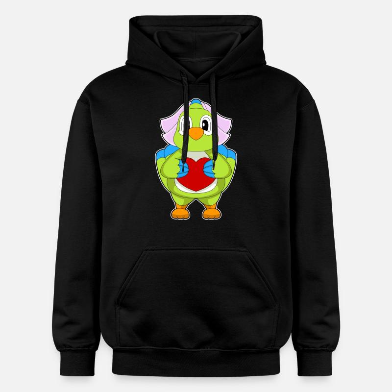Perroquet Mariée Coeur Mariage - Sweat à capuche Softstyle® Gildan Unisexe - noir