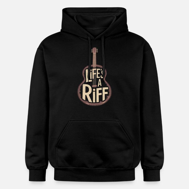 Guitariste : Life’s A Riff - Sweat à capuche Softstyle® Gildan Unisexe - noir